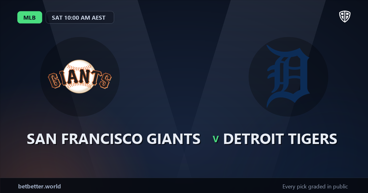 San Francisco Giants vs Detroit Tigers Prediction and Same Game Parlay picks, August 8, 2026