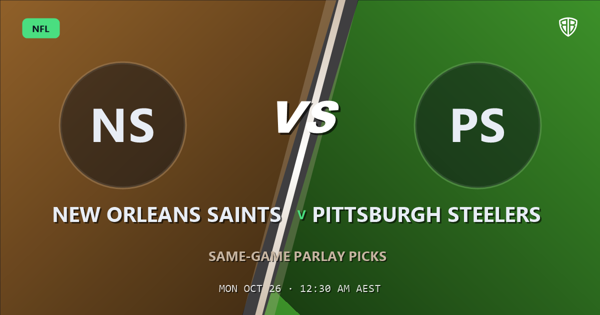 New Orleans Saints vs Pittsburgh Steelers Prediction & Same Game Parlay Picks, October 25, 2026