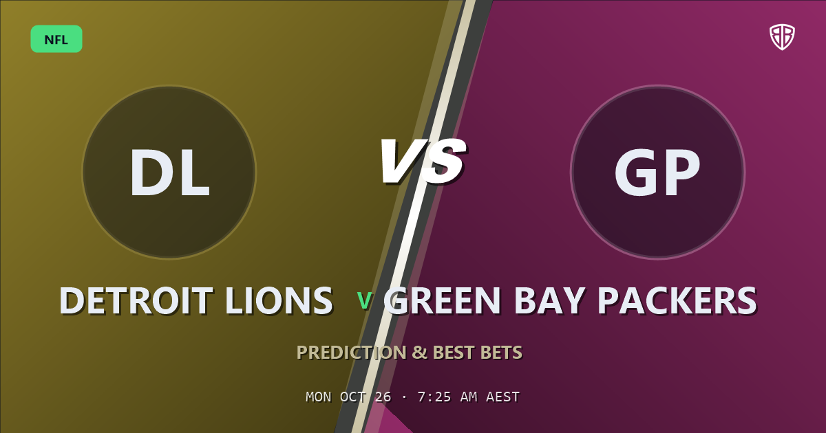 Detroit Lions vs Green Bay Packers Prediction & Picks, October 25, 2026