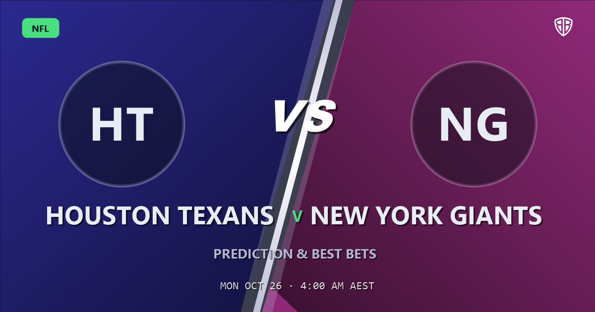 Houston Texans vs New York Giants Prediction & Picks, October 25, 2026