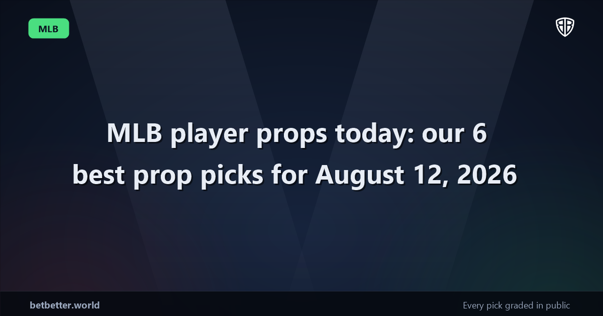 MLB player props today: our 6 best prop picks for August 12, 2026