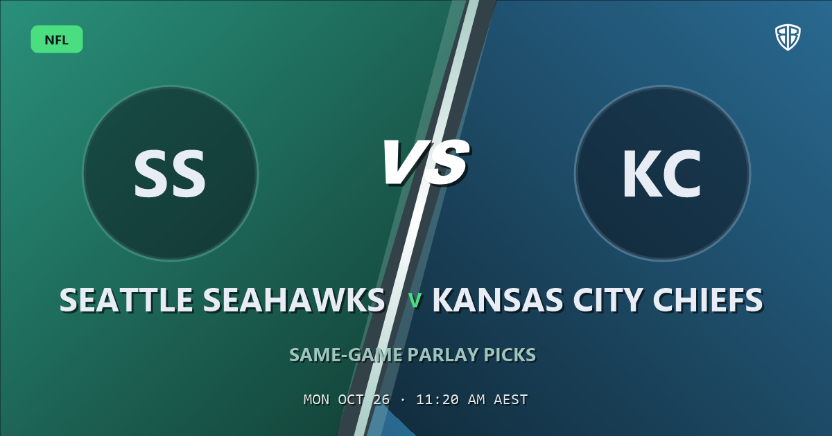 Seattle Seahawks vs Kansas City Chiefs Prediction & Same Game Parlay Picks, October 25, 2026