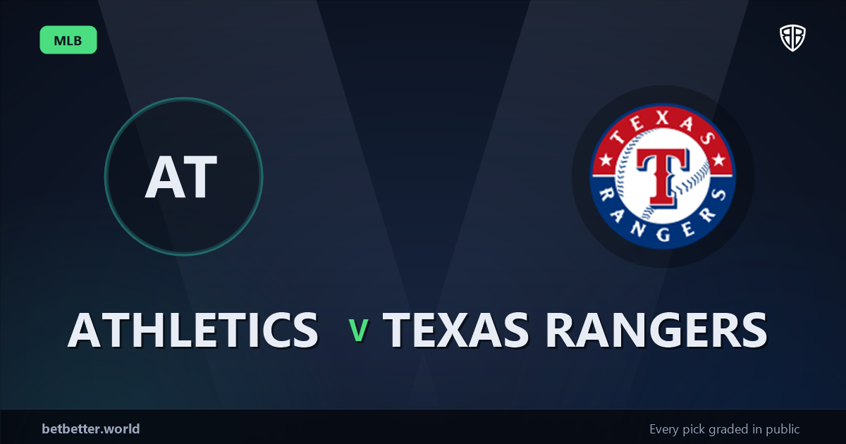 Athletics vs Texas Rangers Prediction and Picks, August 15, 2026