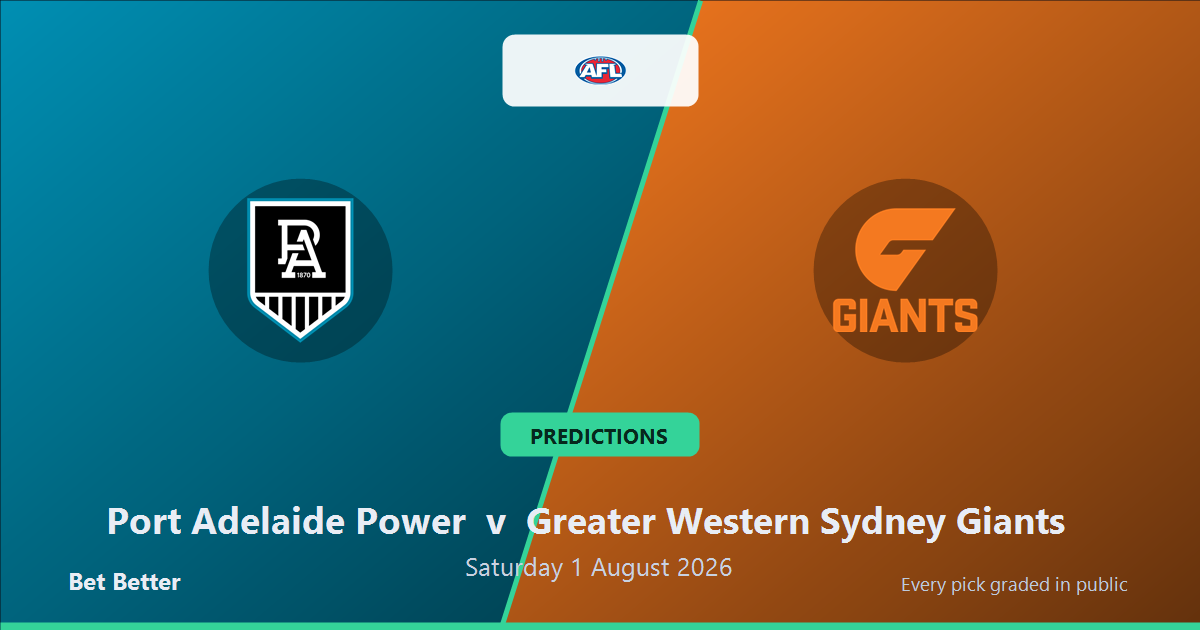 Port Adelaide Power vs Greater Western Sydney Giants Prediction & Picks (Willem Drew Key Factor): Stat-Based Insights