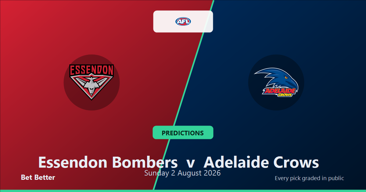 Essendon Bombers vs Adelaide Crows Prediction & Picks (Angus Clarke Key Factor): Full Match Breakdown & Bets
