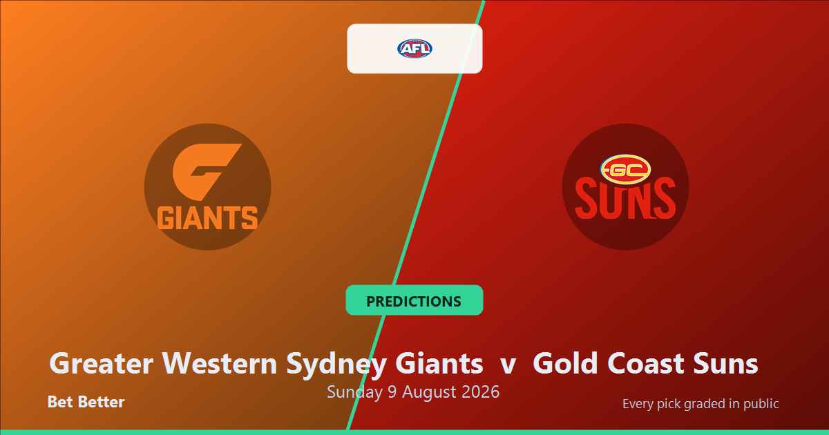 Greater Western Sydney Giants vs Gold Coast Suns Prediction & Picks: Full Match Breakdown & Bets