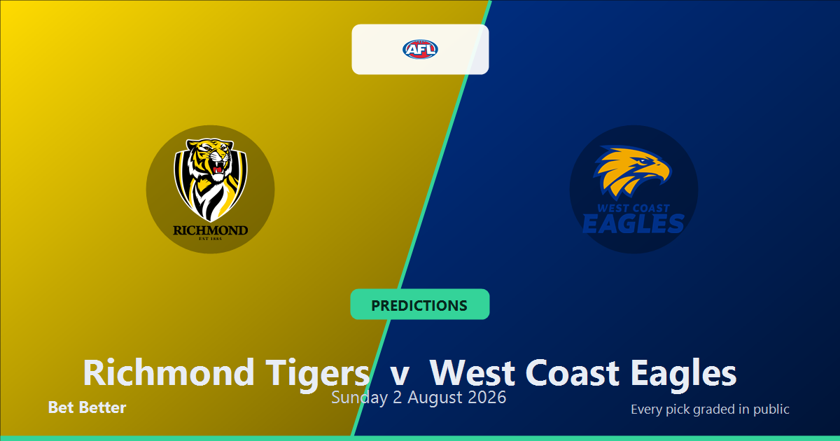 Richmond Tigers vs West Coast Eagles Prediction & Picks: Expert Footy Betting Guide