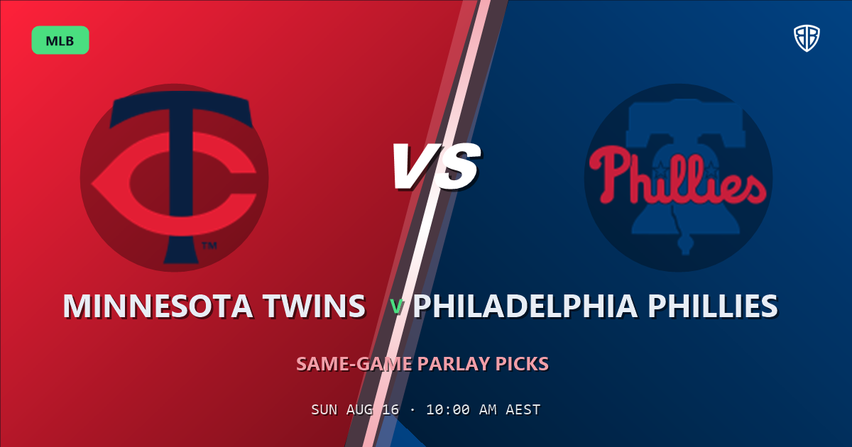 Minnesota Twins vs Philadelphia Phillies Prediction and Same Game Parlay picks, August 16, 2026