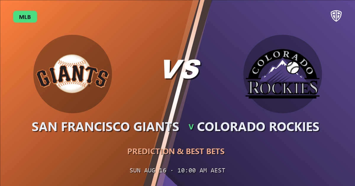 San Francisco Giants vs Colorado Rockies Prediction and Picks, August 16, 2026