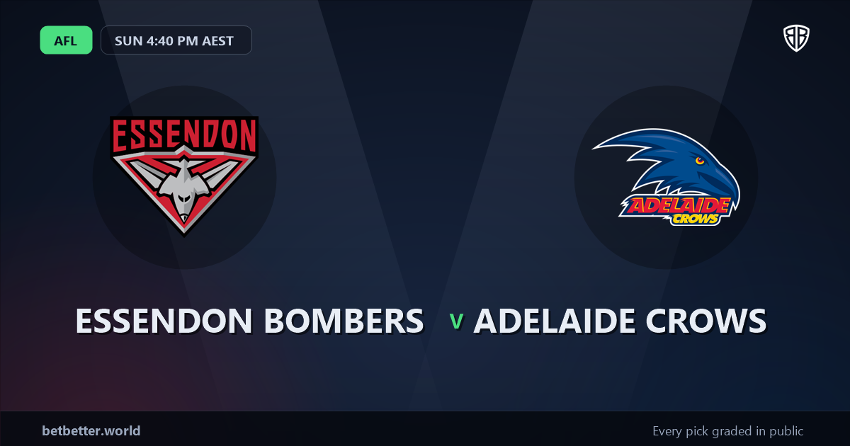 Essendon Bombers vs Adelaide Crows Prediction & Picks: Expert Footy Betting Guide