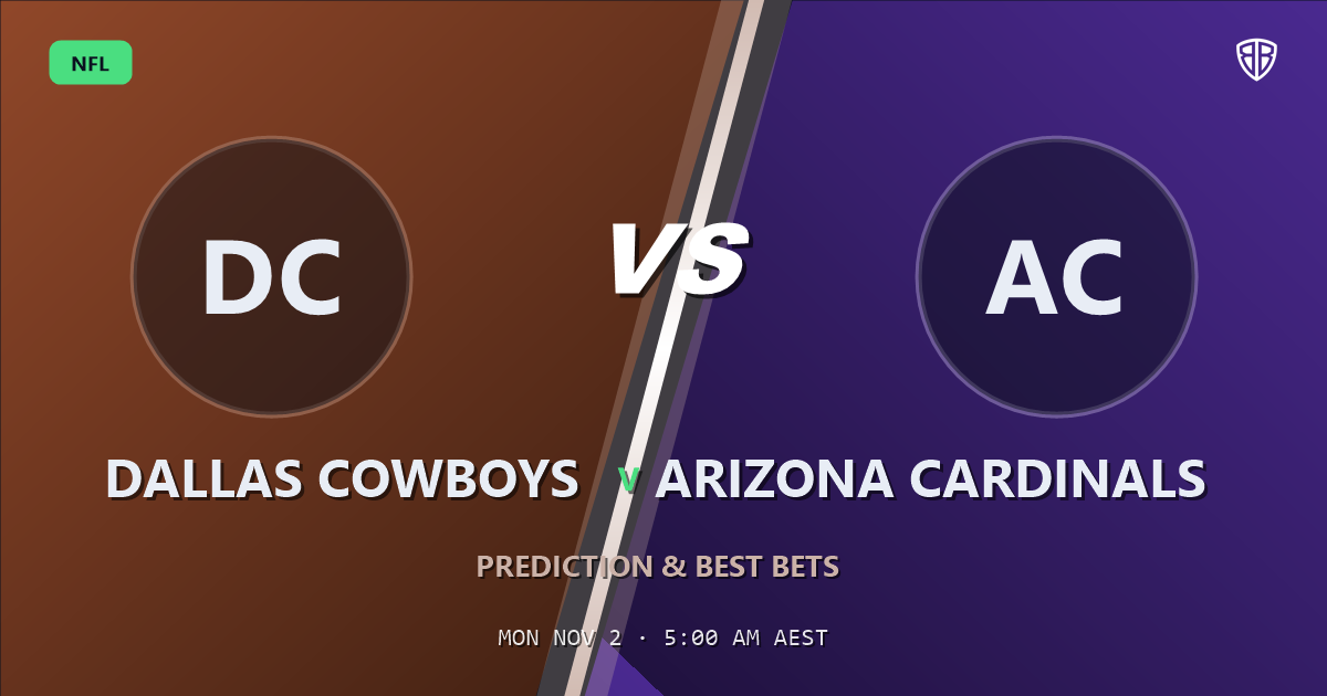 Dallas Cowboys vs Arizona Cardinals Prediction & Picks, November 1, 2026