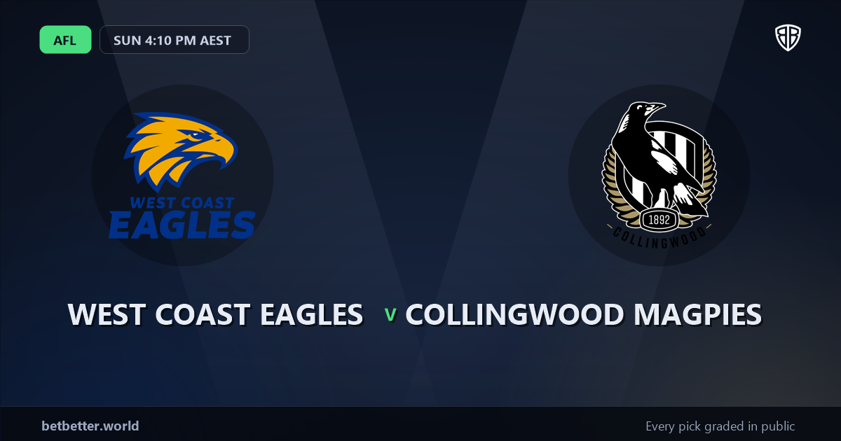 West Coast Eagles vs Collingwood Magpies Prediction & Picks: Odds Analysis & Top Props