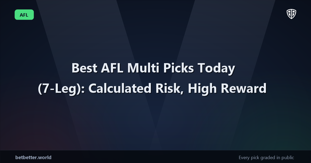 Best AFL Multi Picks Today, Thursday 08/06 (7-Leg): Calculated Risk, High Reward