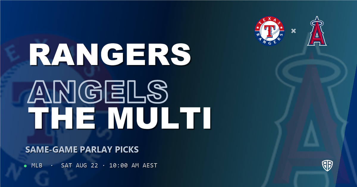 Texas Rangers vs Los Angeles Angels Prediction and Same Game Parlay picks, August 22, 2026