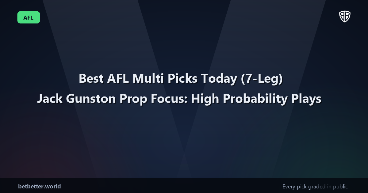 Best AFL Multi Picks Today, Tuesday 06/10 (7-Leg) Jack Gunston Prop Focus: High Probability Plays