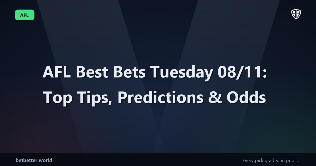 AFL Best Bets Tuesday 08/11: Top Tips, Predictions & Odds