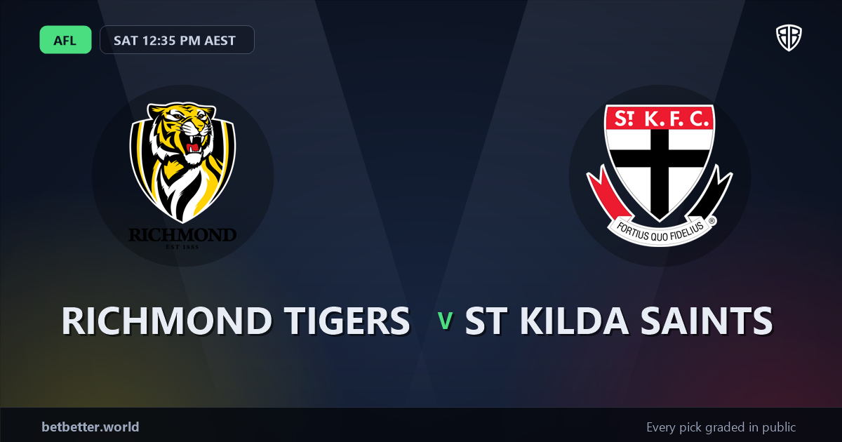 Richmond Tigers vs St Kilda Saints Prediction & Picks: Full Match Breakdown & Bets