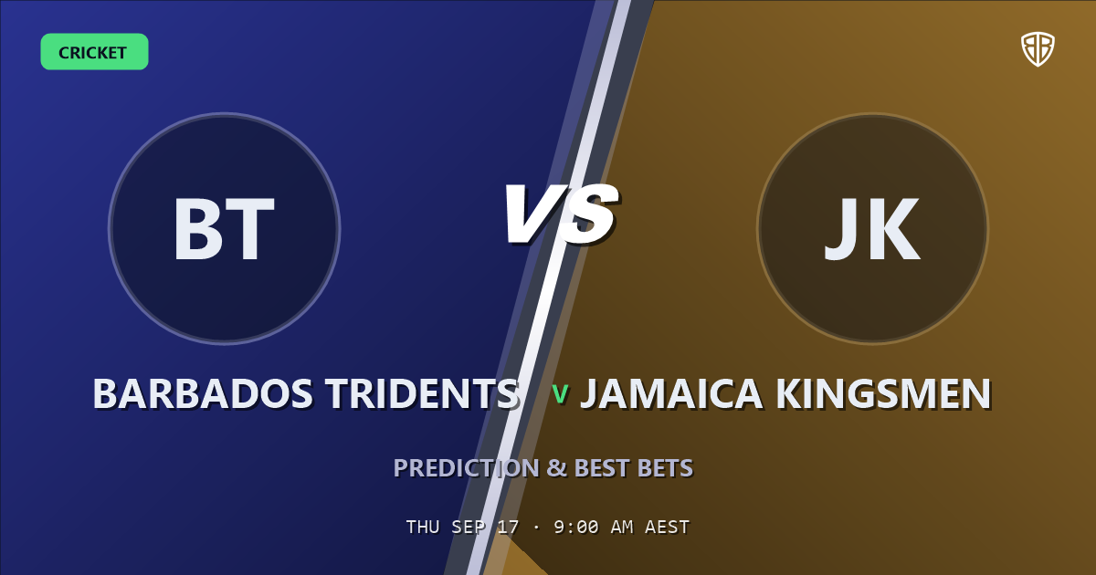 Barbados Tridents vs Jamaica Kingsmen Prediction & Picks: High-Value Opportunity