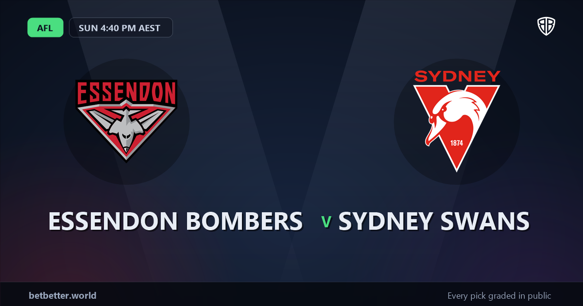 Essendon Bombers vs Sydney Swans Prediction & Picks: Odds Analysis & Top Props