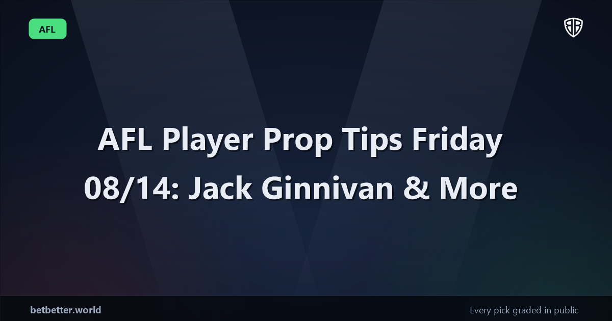 AFL Player Prop Tips Friday 08/14: Jack Ginnivan & More