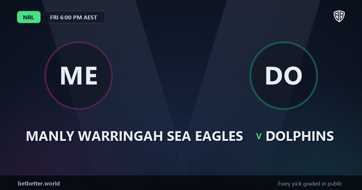 Manly Warringah Sea Eagles vs Dolphins Prediction & Picks: Analytics Breakdown