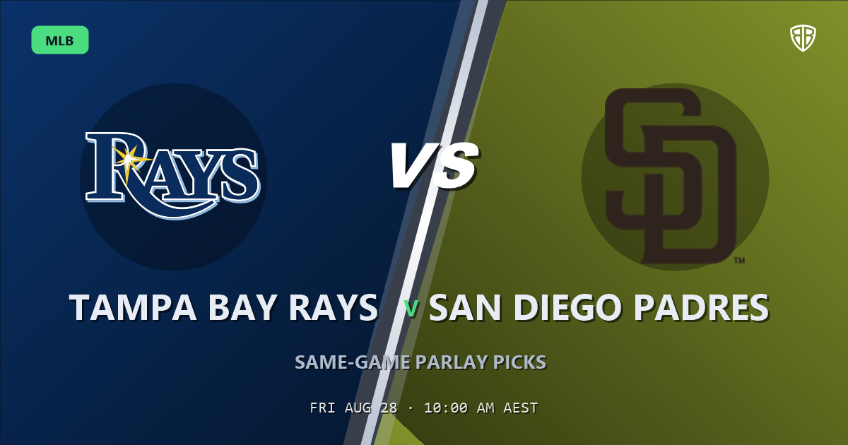 Tampa Bay Rays vs San Diego Padres Prediction and Same Game Parlay picks, August 28, 2026