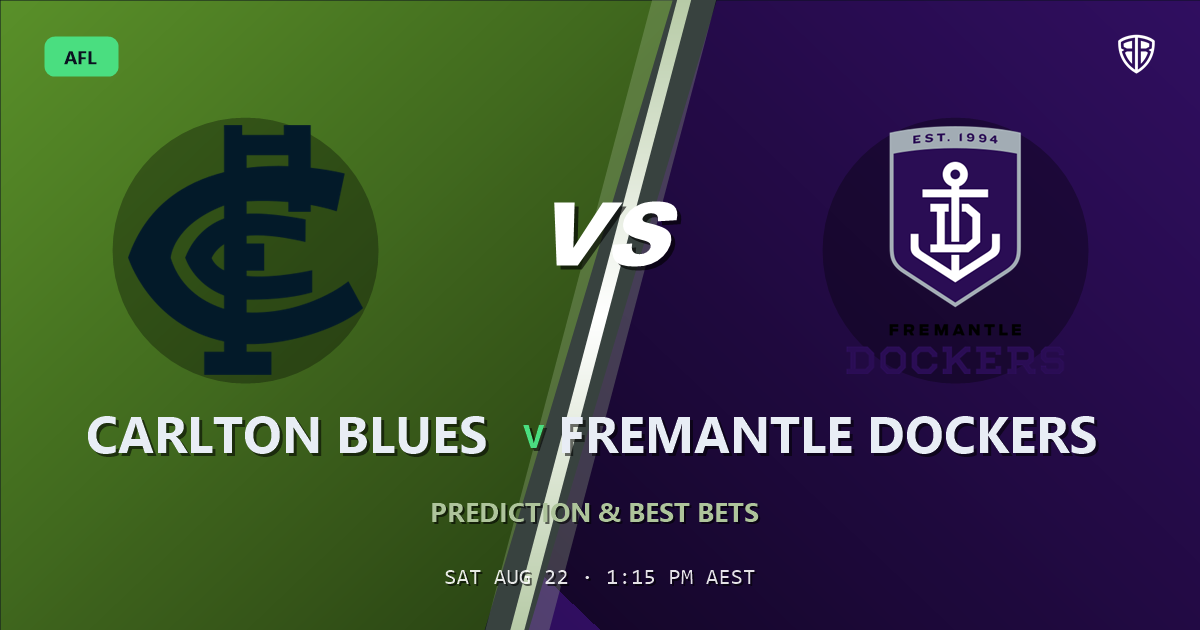 Carlton Blues vs Fremantle Dockers Prediction & Picks: Stat-Based Insights