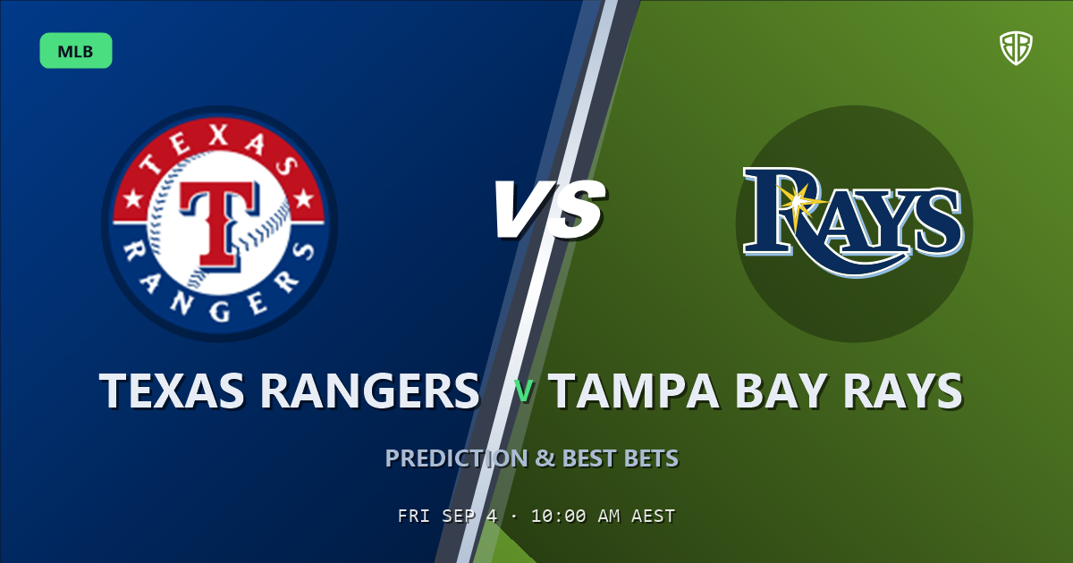 Texas Rangers vs Tampa Bay Rays Prediction and Picks, September 3, 2026