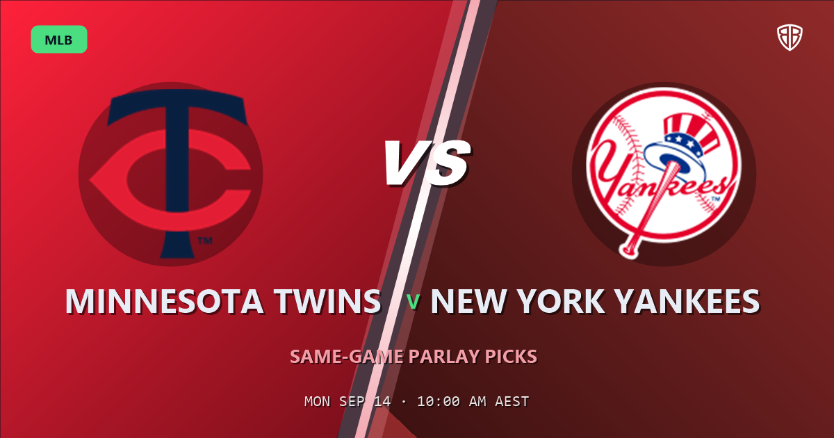 Minnesota Twins vs New York Yankees Prediction and Same Game Parlay picks, September 14, 2026