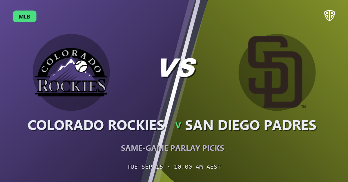 Colorado Rockies vs San Diego Padres Prediction and Same Game Parlay picks, September 14, 2026