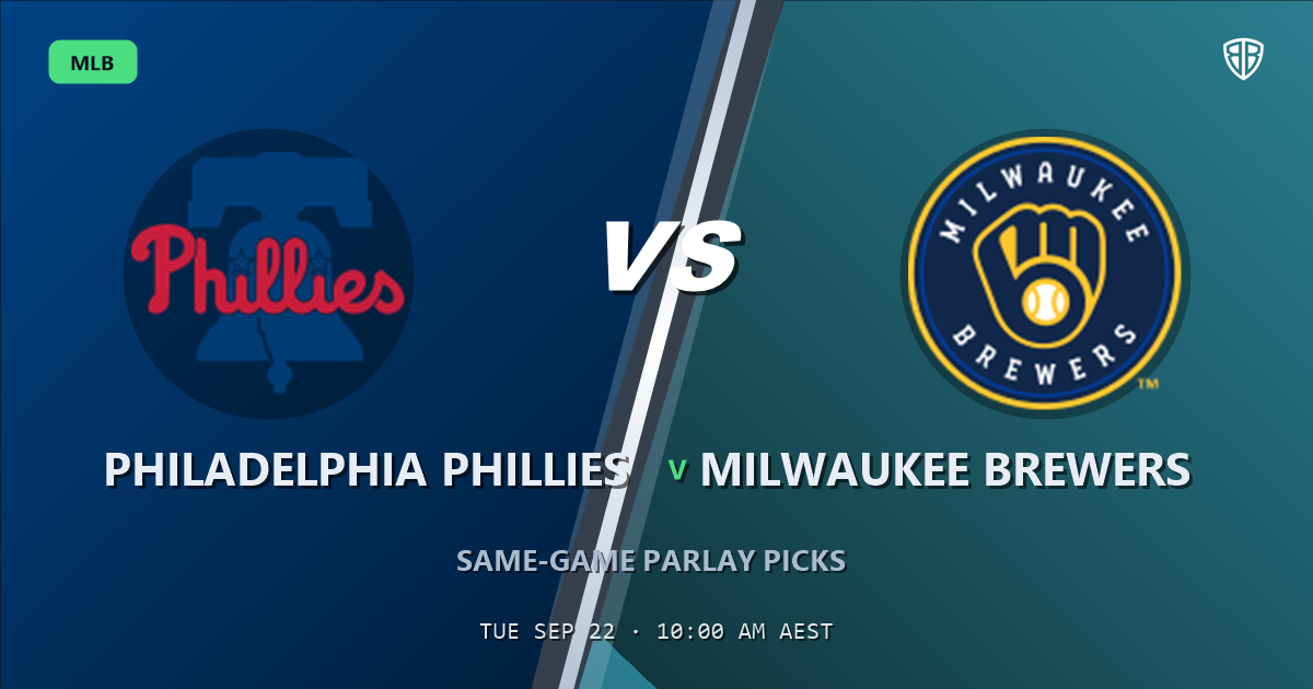 Philadelphia Phillies vs Milwaukee Brewers Prediction and Same Game Parlay picks, September 22, 2026