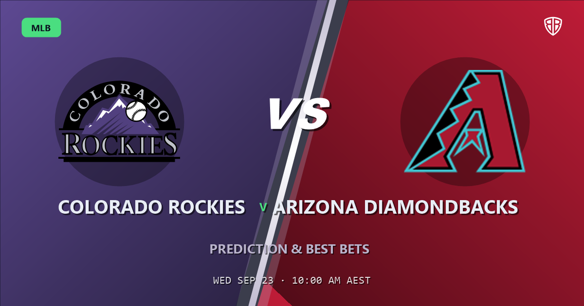 Colorado Rockies vs Arizona Diamondbacks Prediction and Picks, September 23, 2026