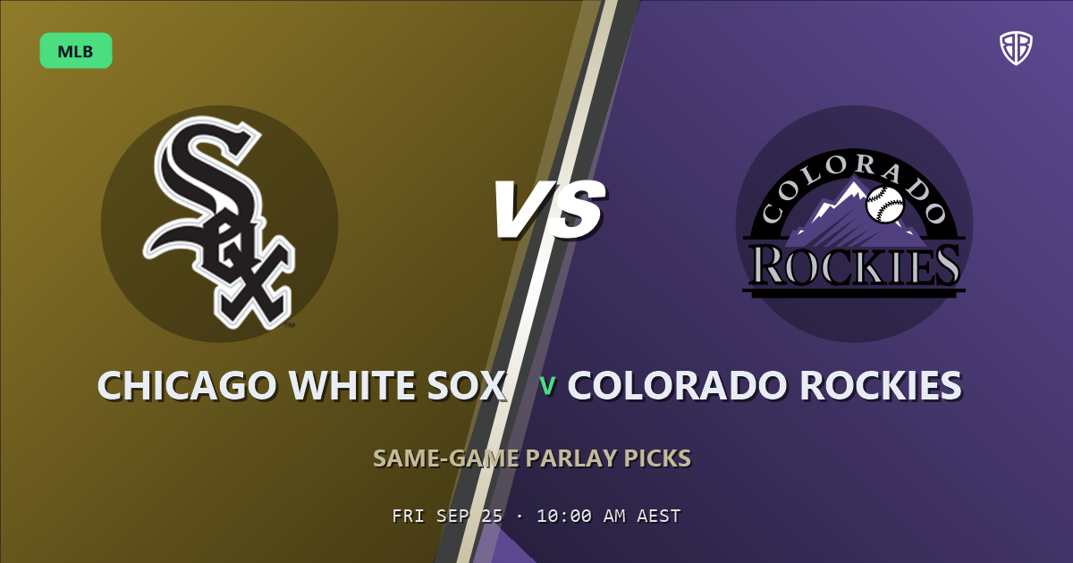 Chicago White Sox vs Colorado Rockies Prediction and Same Game Parlay picks, September 25, 2026