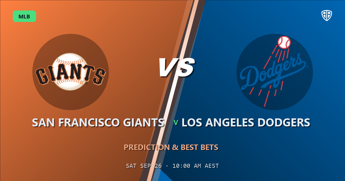 San Francisco Giants vs Los Angeles Dodgers Prediction and Picks, September 25, 2026
