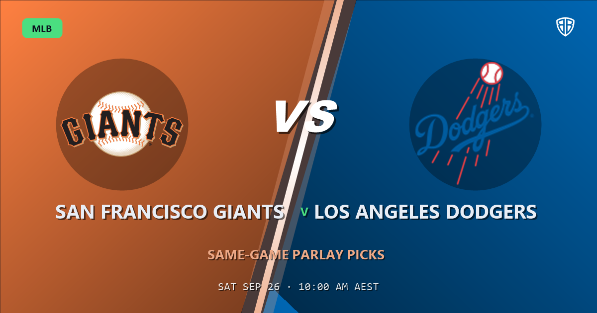 San Francisco Giants vs Los Angeles Dodgers Prediction and Same Game Parlay picks, September 26, 2026