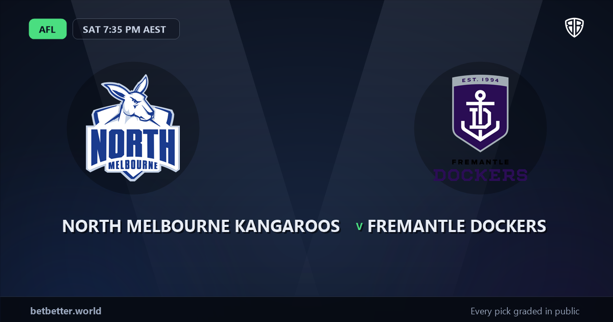 North Melbourne Kangaroos vs Fremantle Dockers Prediction & Picks: Stat-Based Insights
