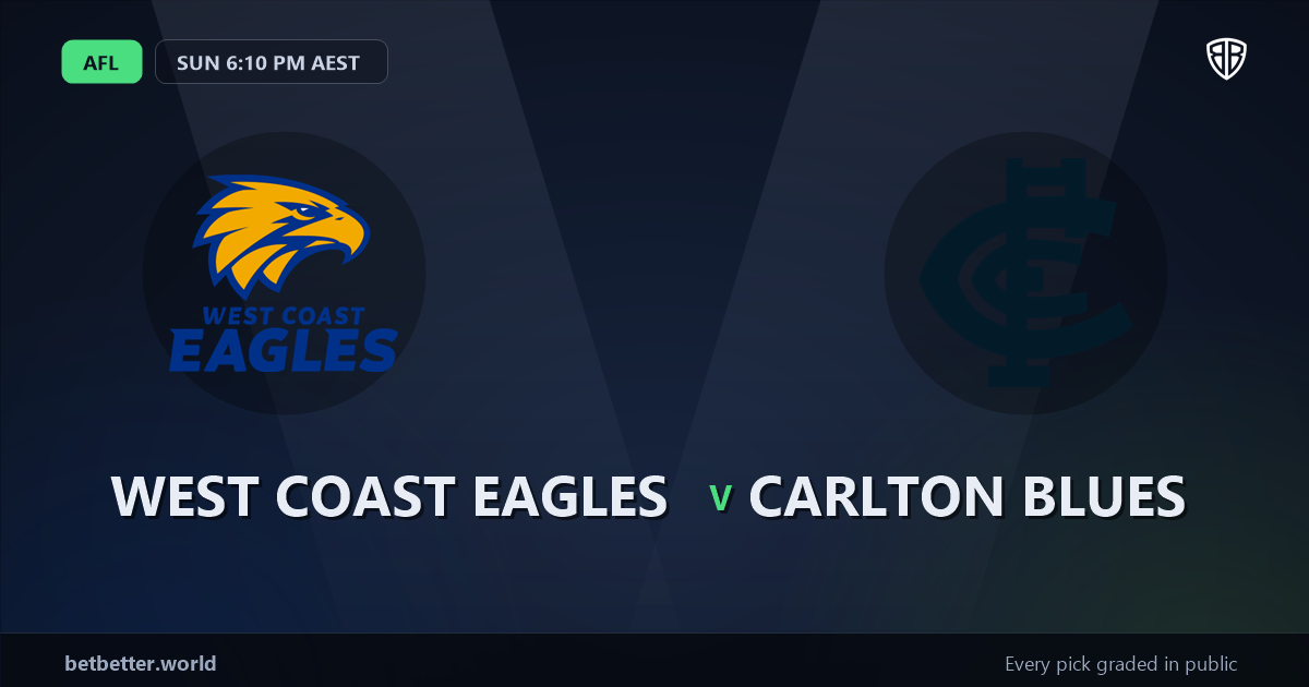 West Coast Eagles vs Carlton Blues Prediction & Picks: Odds Analysis & Top Props