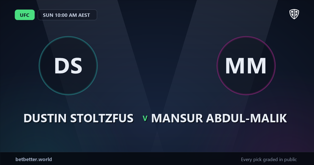 Dustin Stoltzfus vs Mansur Abdul-Malik Prediction & Picks: Winning Game Angles