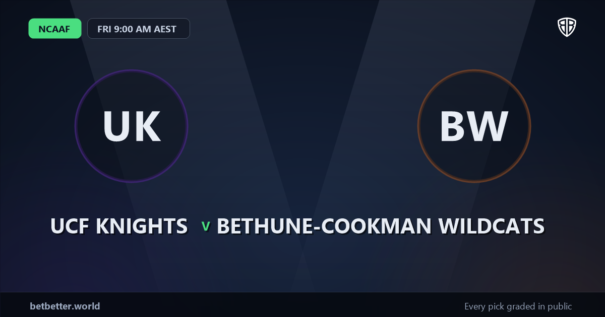 UCF Knights vs Bethune-Cookman Wildcats Prediction & Picks: Winning Game Angles
