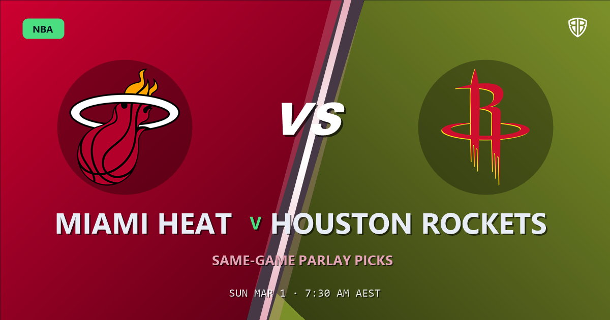 Miami Heat vs Houston Rockets Prediction & Same Game Parlay picks Key Insights: Analytics Breakdown