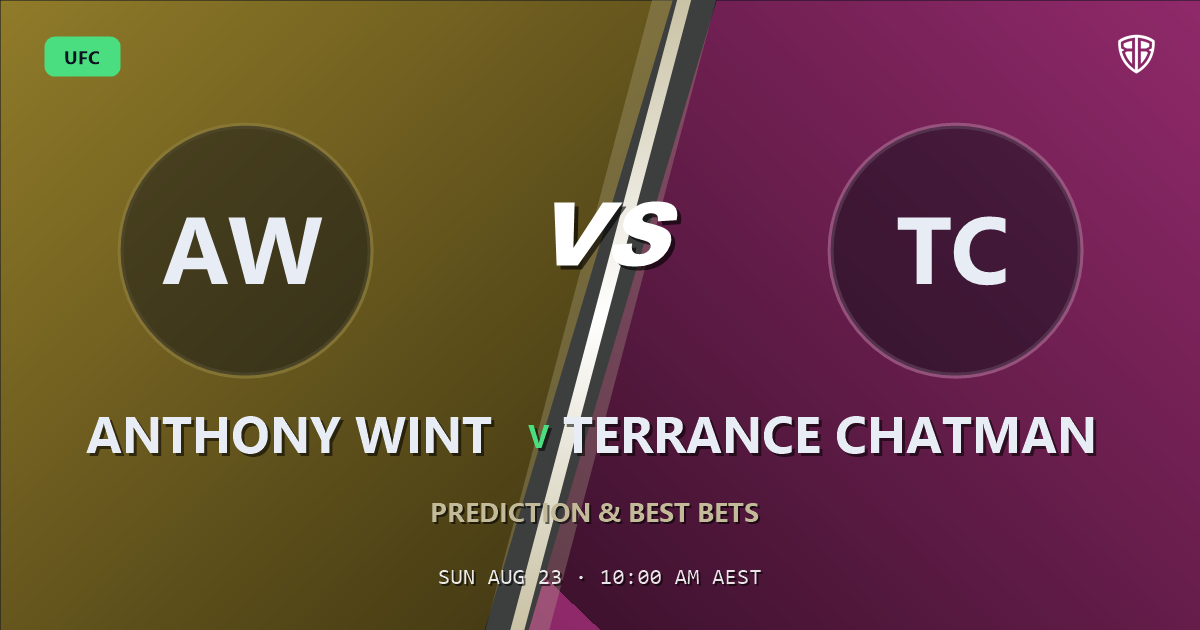Anthony Wint vs Terrance Chatman Prediction & Picks: Don't Miss These Odds