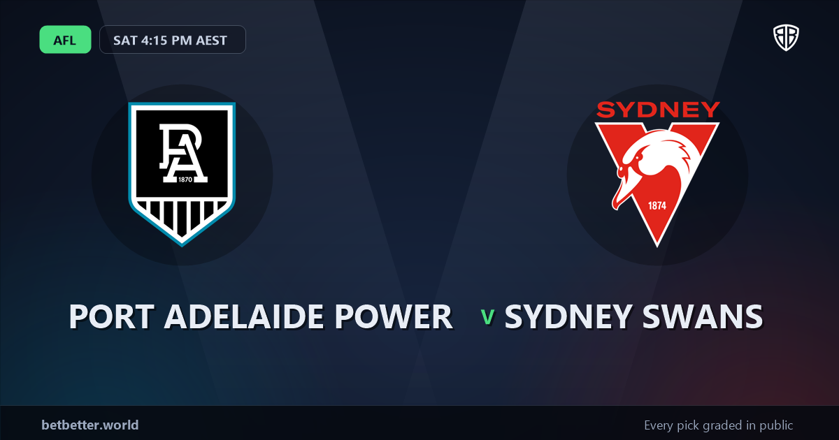 Port Adelaide Power vs Sydney Swans Prediction & Picks: Stat-Based Insights