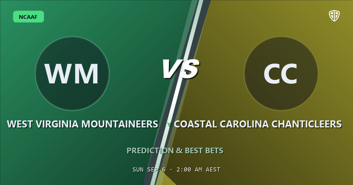 West Virginia Mountaineers vs Coastal Carolina Chanticleers Prediction & Picks: Stat-Based Insights