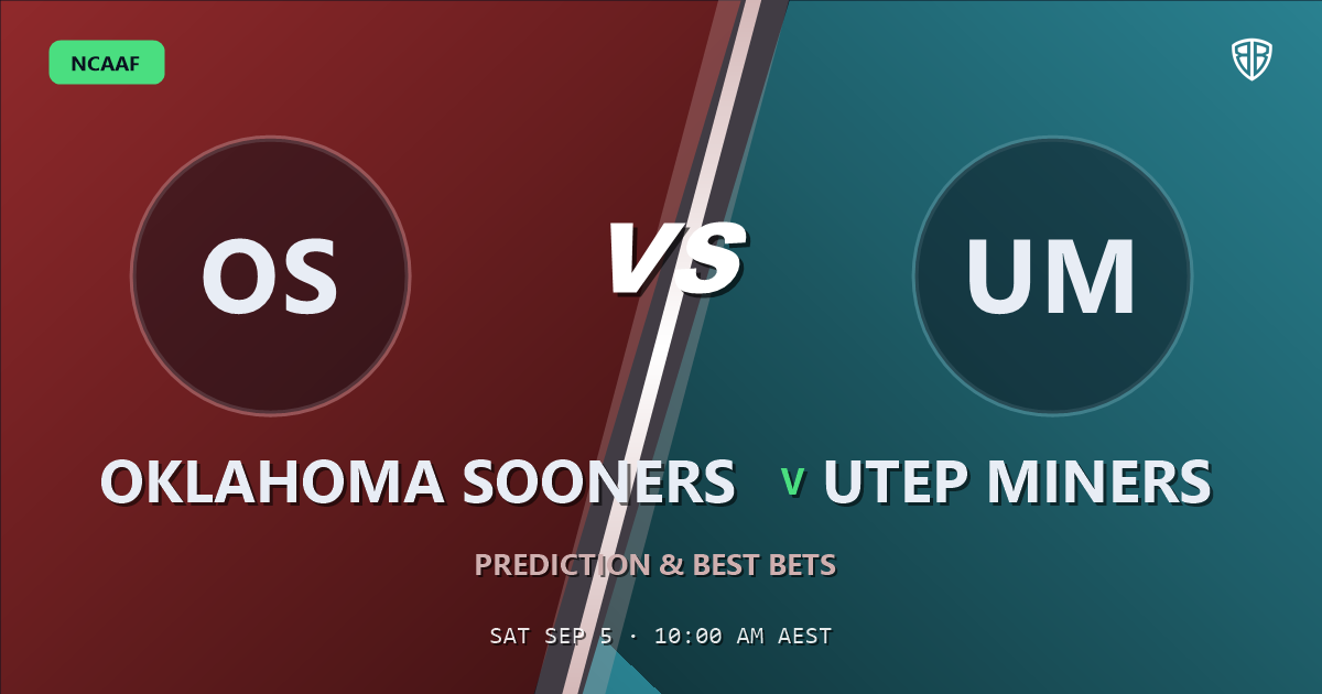 Oklahoma Sooners vs UTEP Miners Prediction & Picks: High-Value Opportunity