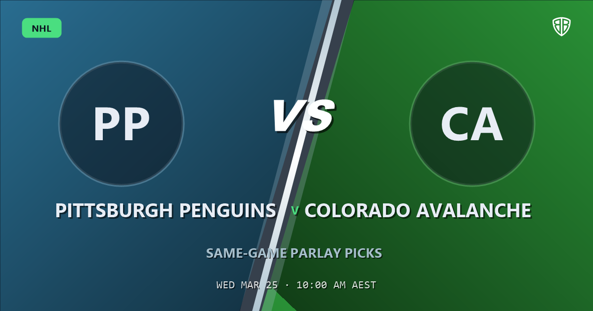 Pittsburgh Penguins vs Colorado Avalanche Prediction & Same Game Parlay picks (Top SGP): Our Expert Analysis