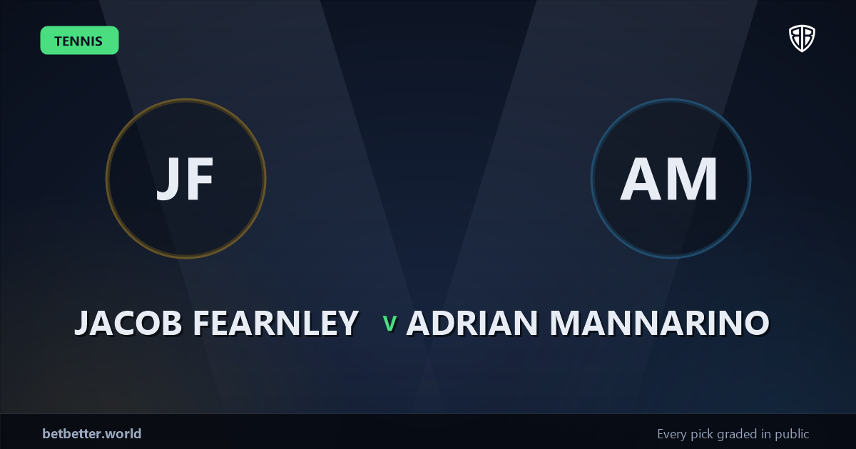Jacob Fearnley vs Adrian Mannarino Prediction & Picks: Full Match Breakdown & Bets