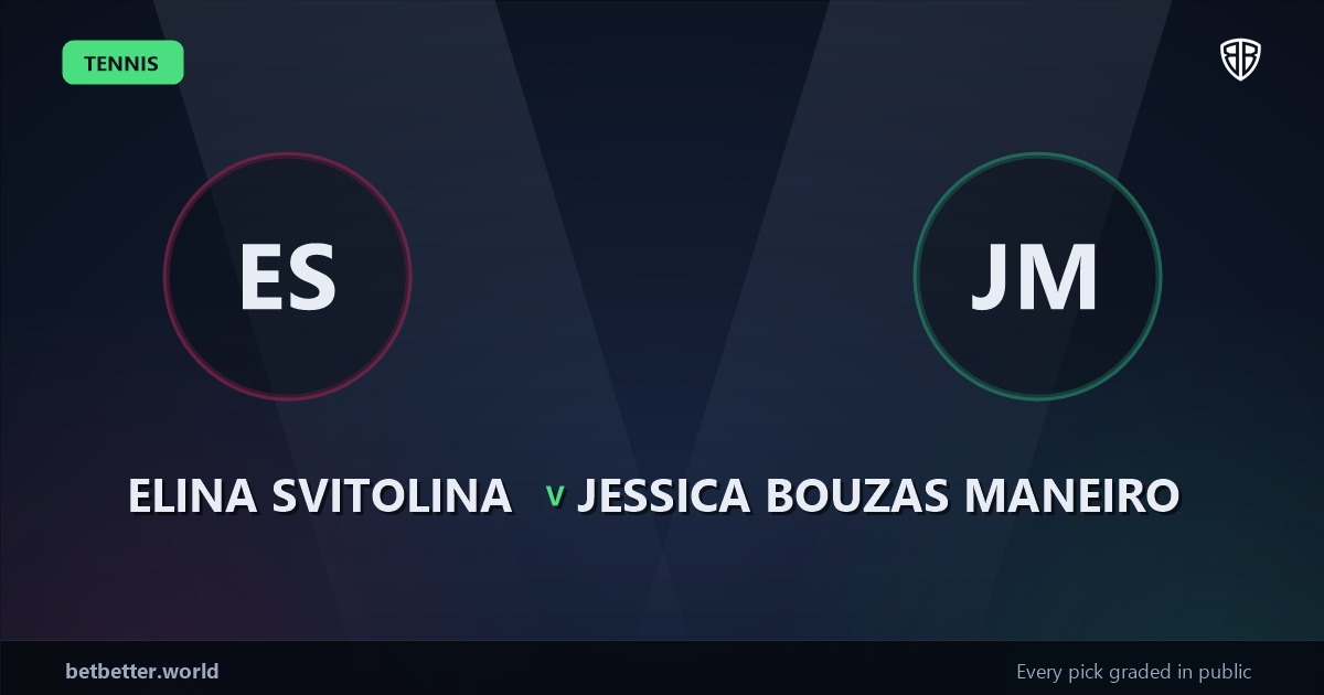 Elina Svitolina vs Jessica Bouzas Maneiro Prediction & Picks: Analytics Breakdown