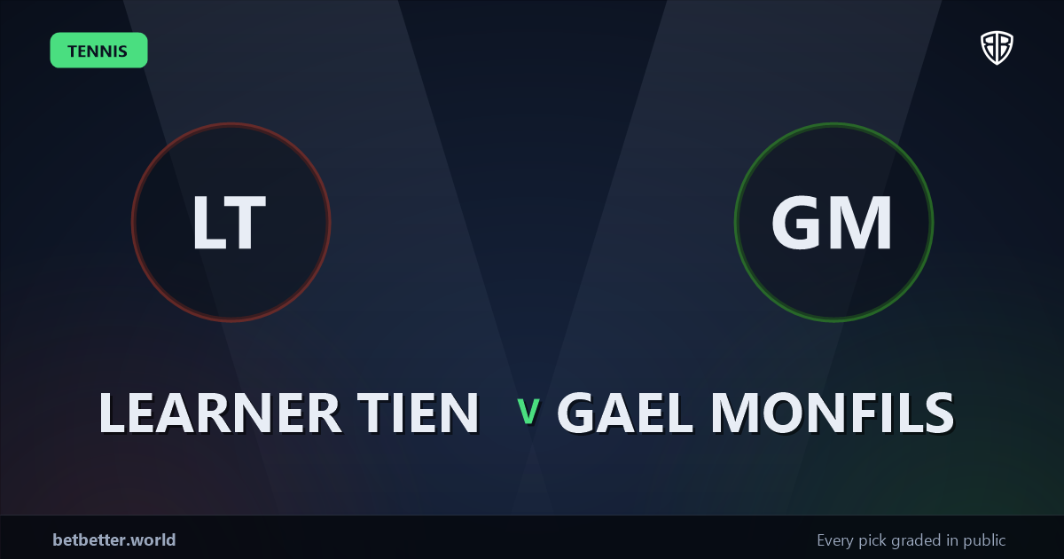 Learner Tien vs Gael Monfils Prediction & Picks: Analytics Breakdown