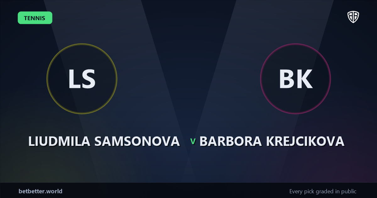 Liudmila Samsonova vs Barbora Krejcikova Prediction & Picks: Full Match Breakdown & Bets