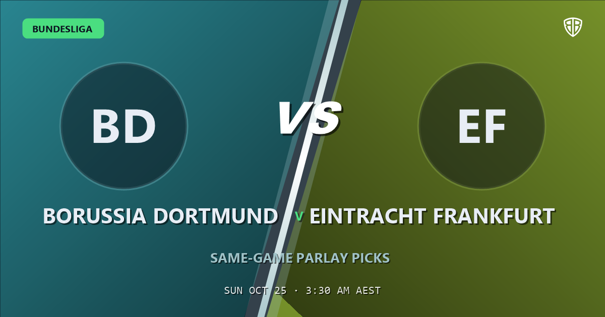 Borussia Dortmund vs Eintracht Frankfurt Prediction & Same Game Parlay picks, October 24, 2026